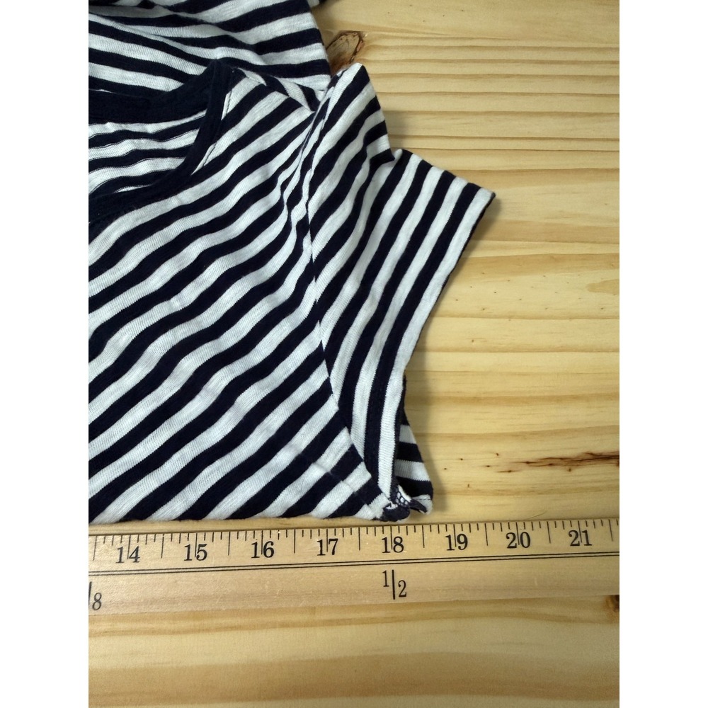 Talbots Cotton Side Tie Shift Dress Stripe Navy Coastal Old Money Nautical Large - Picture 7 of 7